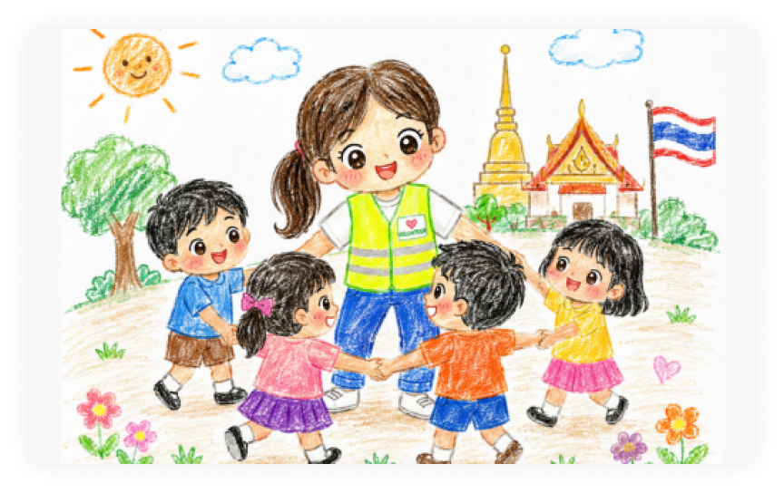 여러 나라 아이들과 함께하는 봉사 그림