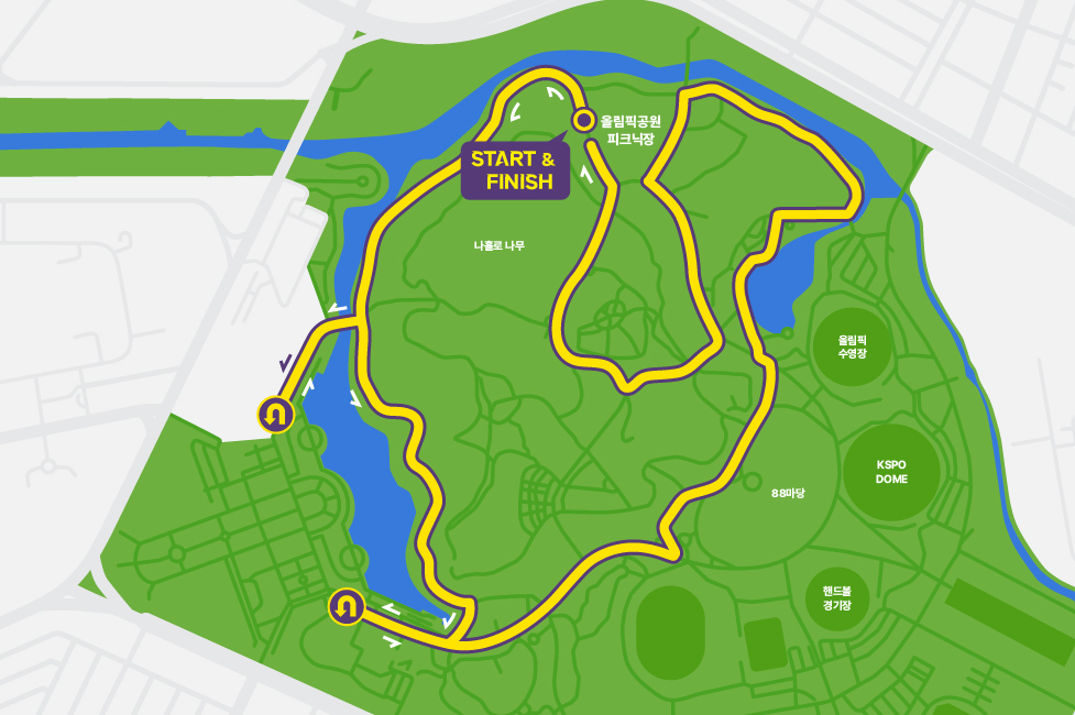 Hero Run 5km 코스 지도
